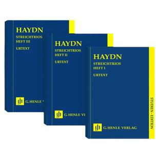 海顿 弦乐三重奏作品集 小提琴和低音提琴 大提琴 研习小总谱 非演奏用谱  全套共一至三卷 亨乐原版乐谱 String Trios