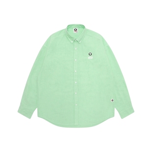 Aape旗舰店男装秋冬小标徽章字母刺绣翻领长袖衬衫8540XXP