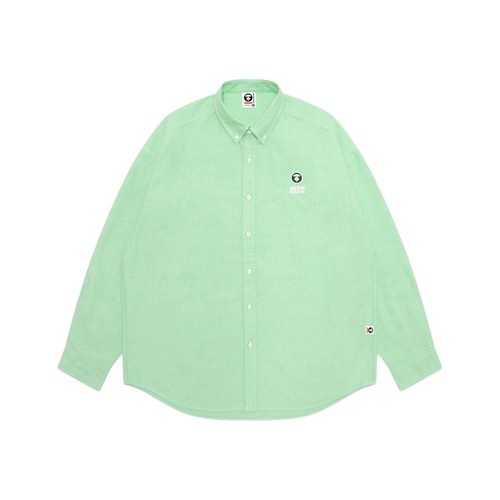 Aape旗舰店男装秋冬小标徽章字母刺绣翻领长袖衬衫8540XXP