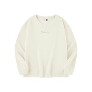 乔丹运动卫衣女加绒保暖2025冬季新款摇粒绒上衣圆领舒适套头衫女