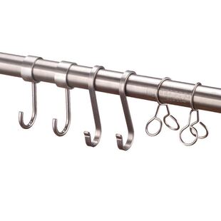 阳台晾衣杆固定挂钩不锈钢套管防风钩厨房钩子s钩圆管晾衣架挂勾