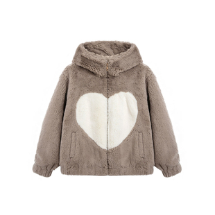 redcopper童装女童2025新款冬季毛绒绒可爱小熊儿童保暖加厚外套