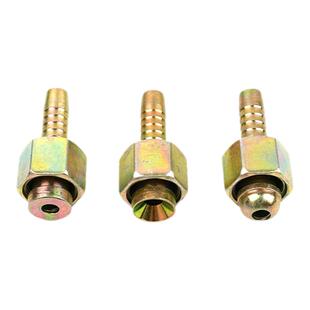 液压油管高压扣压式接头公制钢丝胶管软管接头碳钢扣押式直通接头