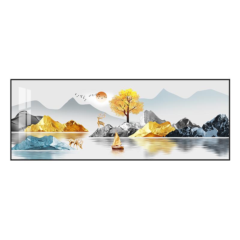 客厅装饰画背景墙山水现代简约