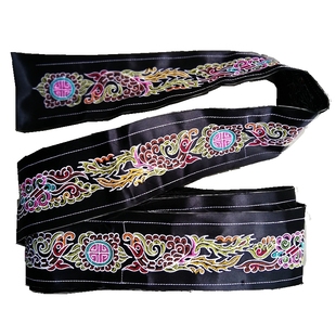 贵州三都水族马尾绣花边刺绣机绣苗绣片少数民族风服装辅料刺绣贴