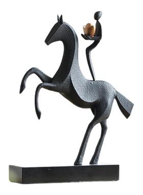 迷屿2026新款马上有钱马到成功摆件抽象创意马年客厅书房装饰品