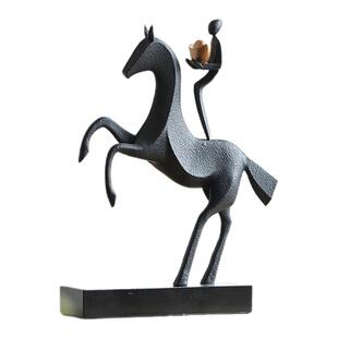 迷屿2026新款马上有钱马到成功摆件抽象创意马年客厅书房装饰品