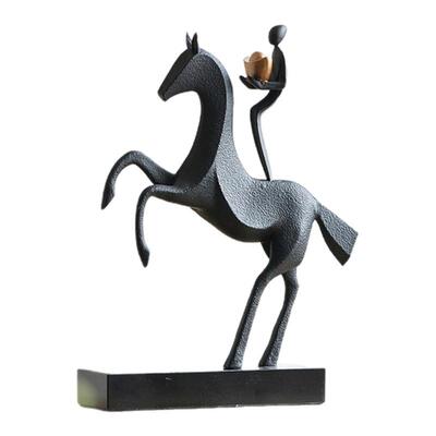 迷屿2026新款马上有钱马到成功摆件抽象创意马年客厅书房装饰品