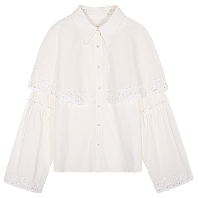 落落狷介白色法式衬衫女