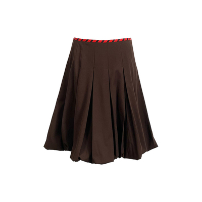 597c原创夏季新款撞色褶皱半裙