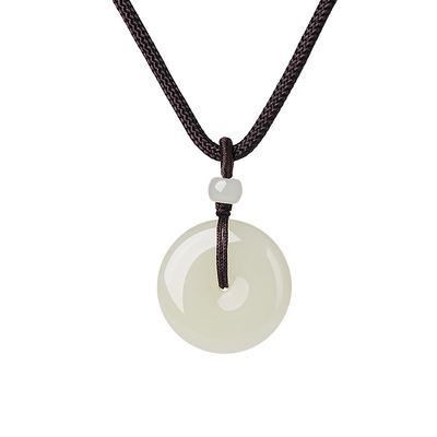 宫里上新天然和田玉平安扣吊坠