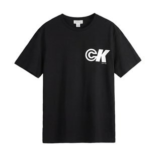美版正品 CK Jeans夏季宽松印花T恤男士简约个性LOGO短袖4RC835G