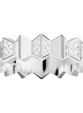APM Monaco银白色Up and Down戒指手饰波浪设计感百搭生日礼物