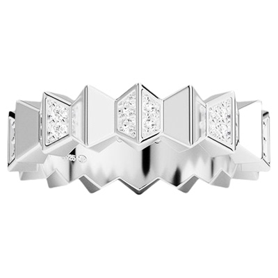 [明星同款]APM Monaco Up and Down戒指白色几何波浪摩登简约中性