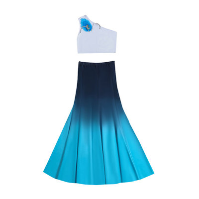 女童傣族孔雀舞鱼尾裙演出服