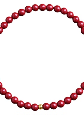 普陀山上新朱砂手串女款黄金正品红色手链送礼送妈妈本命年手链
