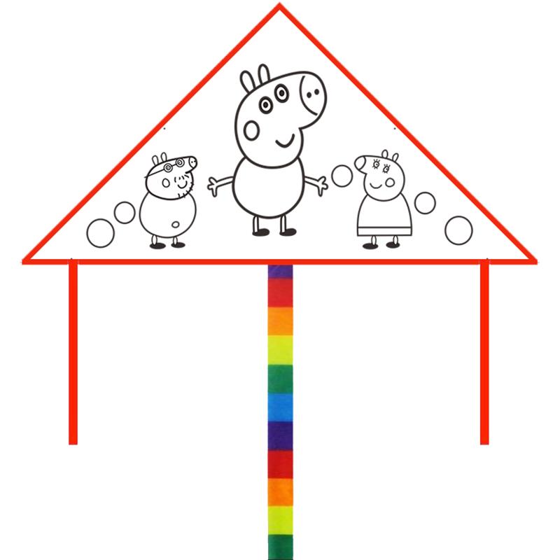 空白绘画教学手绘填色涂鸦风筝