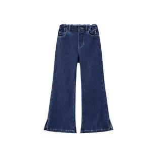 TeenieWeenie Kids小熊童装25年新款秋冬女童牛仔加绒微喇叭裤