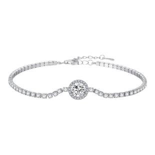 MODIAN摩典S925纯银超闪满钻网球手链女欧美轻奢高级感百搭手饰