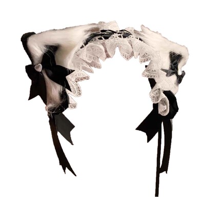 可爱洛丽塔猫耳朵发箍女Lolita猫娘蝴蝶结发带kc女仆兽耳发夹头饰