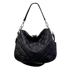 高品质尼龙布通勤菱格托特包休闲百搭春夏新大容量简约单肩斜挎包