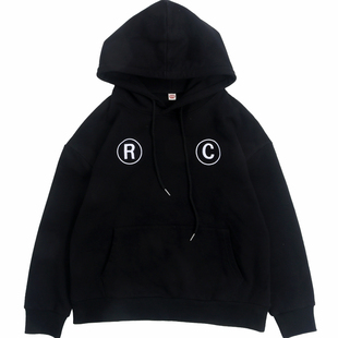 秋冬季童装新款儿童男孩女童中大童绣花毛圈双侧插兜连帽套头卫衣