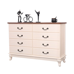 美式实木五斗柜卧室客厅抽屉式收纳储物柜简约现代五斗橱特价清仓