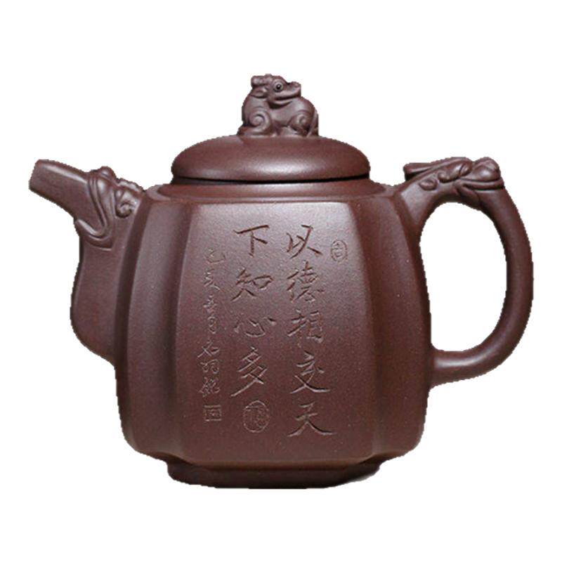 大容量手工刻绘龙尊泡茶壶功夫