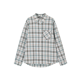 indicia标记2025春新款休闲随性街头风复古咖格衬衫外套L2C5CS122