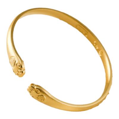 金包银猫爪开口手镯女款时尚招财纳福首饰纯银足金送定情信物款式