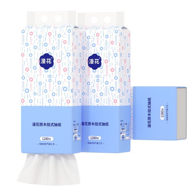 漫花24大提悬挂式抽纸囤货装