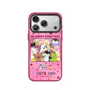 benefit可爱卡通玩偶大合照适用于iphone17promax苹果16PRO晶盾磁吸手机壳15新款13套14冰川纹12防摔彩色边框