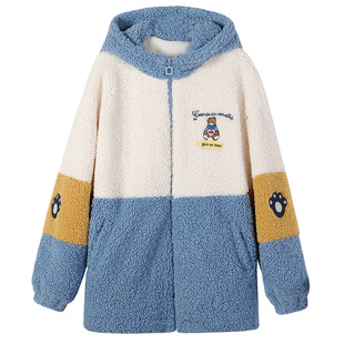 高中生羊羔毛外套冬装棉衣初中学生2026新款少女棉服加厚上衣新款