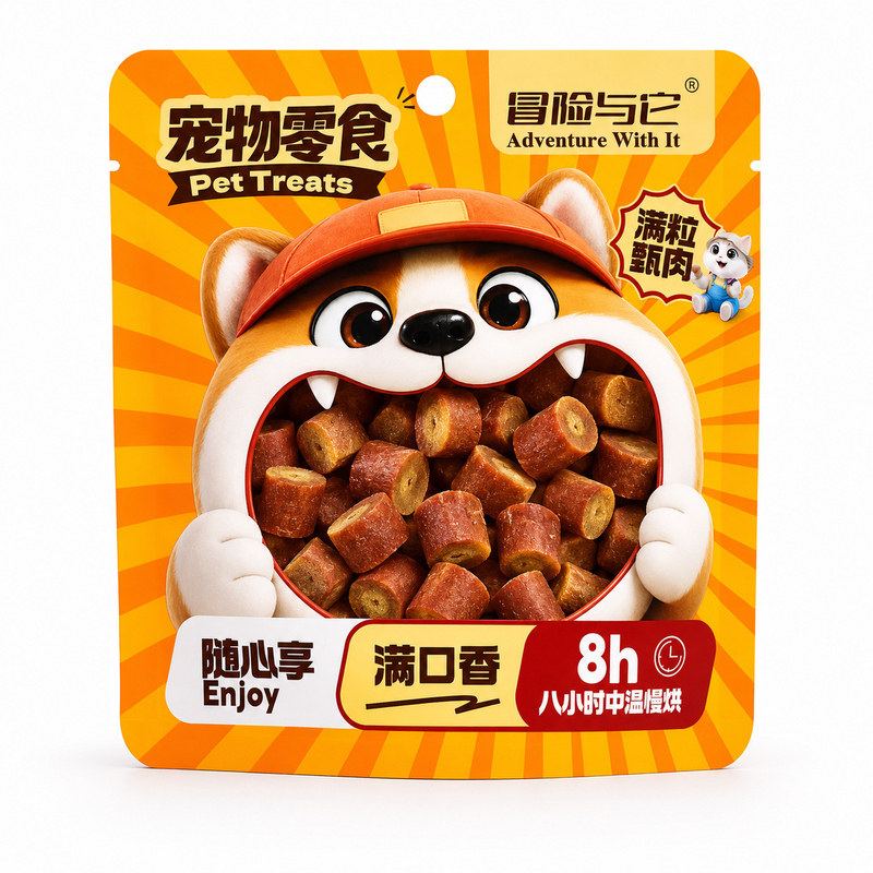 冒险与它雪花牛肉粒狗猫零食