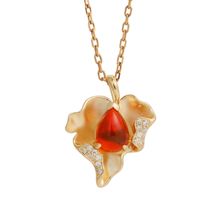 火欧泊设计合集 墨西哥吊坠刺猬小狗钻石18K金锁骨链 八月里珠宝