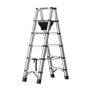 不锈钢伸缩折叠梯子人字梯行走梯工程梯子家用楼梯踏步台阶铝合金