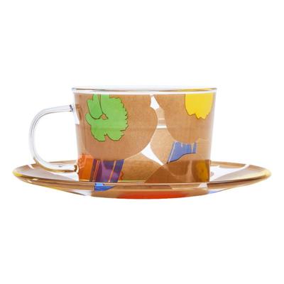 Alive原创设计花意流彩玻璃杯碟