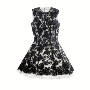 EVAN「对版天花板」甜美少女名媛半透蕾丝蓬蓬裙小礼服收腰连衣裙