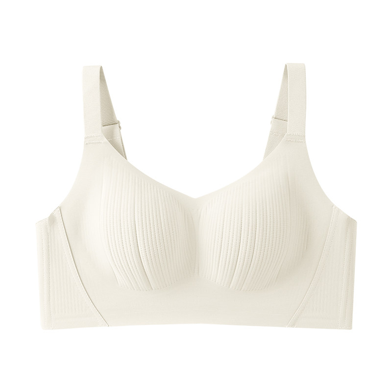 内衣女夏季超薄款面膜杯大胸显小显瘦无痕收副乳防下垂美背文胸罩