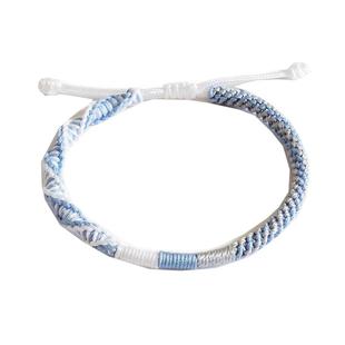 明月几时 手工编织情侣手链自编手绳编织DIY全成品深蓝色男女手绳