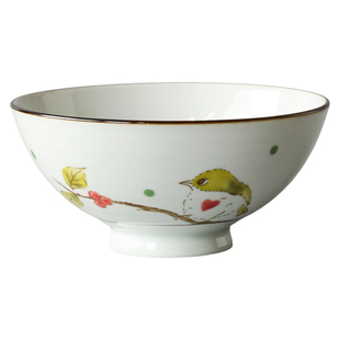 西田木雨 秋日米饭碗 釉下彩陶瓷餐具清新家用创意手绘吃饭的碗