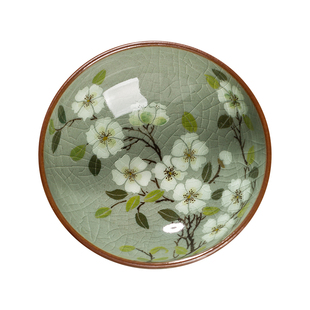 景德镇老陶泥手绘梨花主人杯釉下彩纯手工茶杯茶具陶瓷单杯品茗杯