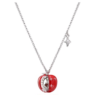 是苹果切片～原创红色苹果吊坠项链女小众设计高级感甜酷2025新款