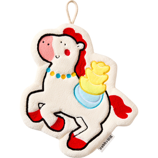 新年小马擦手巾挂式可爱卡通擦手毛巾厨房抹布吸水加厚卫生间手帕