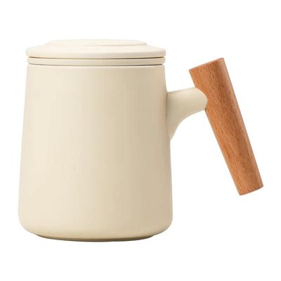 简约陶瓷茶水分离泡茶杯