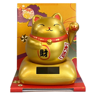 日本正版太阳能招财猫马摆件摇头公仔汽车装饰送男生有趣生日礼物