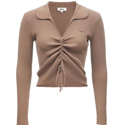 ONLY气质V领修身短款针织衫