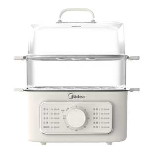 美的电蒸锅多功能家用蒸煮炖一体锅三层蒸箱蒸包子神器小型电蒸笼