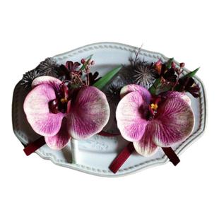 蝴蝶兰胸花手腕花姐妹团父母伴娘手腕花新郎伴郎胸花婚礼新中式