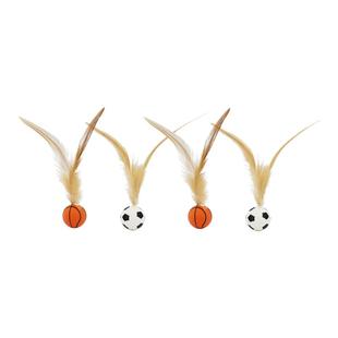 猫玩具羽毛弹力球逗猫棒自嗨球解闷神器互动猫咪用品